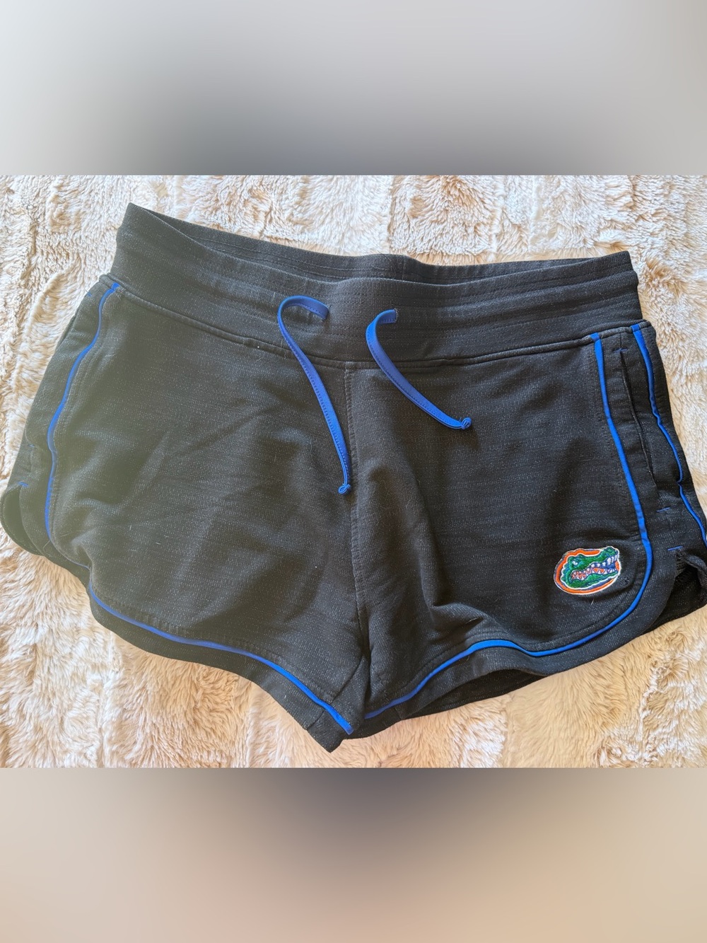 Florida Gators Colosseum Black Athletic Shorts with Blue Trim